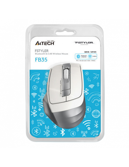 Mouse Wireless A4Tech FB35, Alb