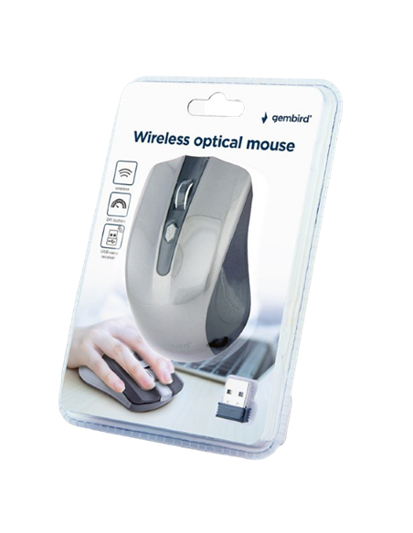 Mouse Wireless Gembird MUSW-4B-04-BG, Negru/Gri