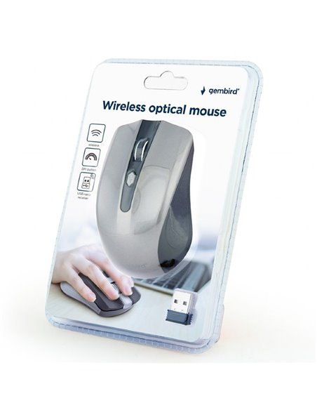 Mouse Wireless Gembird MUSW-4B-04-BG, Negru/Gri