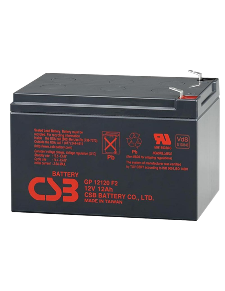 Аккумулятор для резервного питания CSB GP12120F2, 12В 12