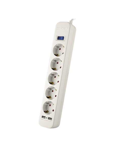 Prelungitor electric SVEN SF-05LU, 5 Prize, 1,8m, Alb