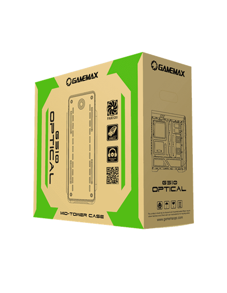 Компьютерный корпус Gamemax Optical G510, Midi-Tower, Без блока питания, Чёрный