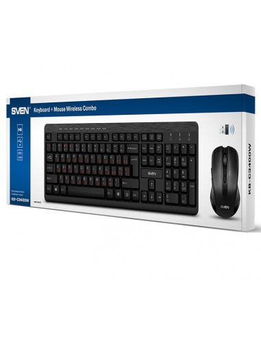 Клавиатура и мышь SVEN KB-C3400W, Беспроводное, Чёрный