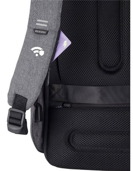 Rucsac pentru Laptop Bobby Hero Regular, 15.6", Piele artificială, Gri