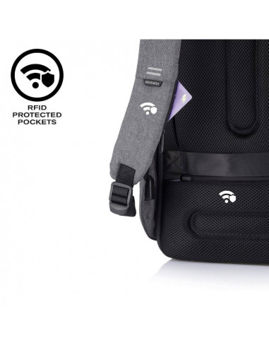 Rucsac zilnic Bobby Hero Small, Piele artificială, Gri