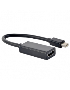 Видеоадаптер Cablexpert A-mDPM-HDMIF-02, MiniDP (M) - HDMI (F), 0,15м, Чёрный
