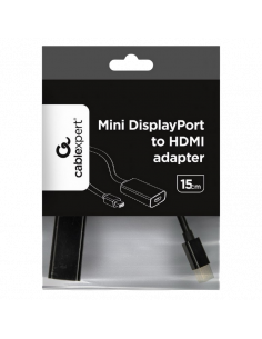 Видеоадаптер Cablexpert A-mDPM-HDMIF-02, MiniDP (M) - HDMI (F), 0,15м, Чёрный 2