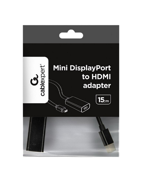 Adaptor Video Cablexpert A-mDPM-HDMIF-02, MiniDP (M) - HDMI (F), 0,15m, Negru