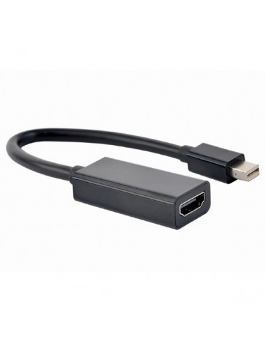 Видеоадаптер Cablexpert A-mDPM-HDMIF-02, MiniDP (M) - HDMI (F), 0,15м, Чёрный
