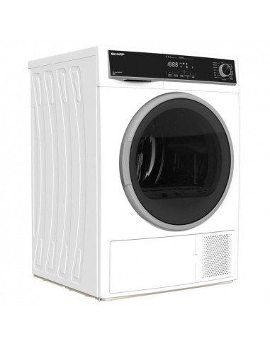 Uscător de rufe Sharp KDHHH9S8GW3EE, 9kg, Alb