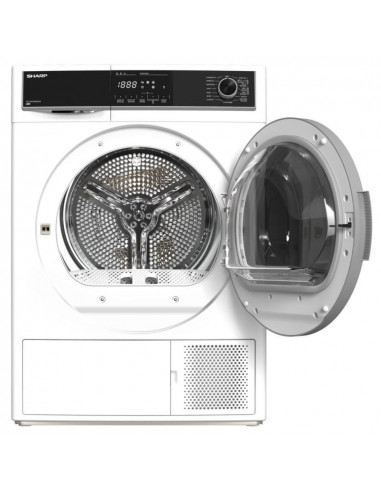 Uscător de rufe Sharp KDHHH9S8GW3EE, 9kg, Alb
