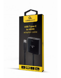 Cablu Video Cablexpert A-CM-HDMIF-04, USB 3.1 Type-C (M) - HDMI (F), 0.15 m, Negru 2