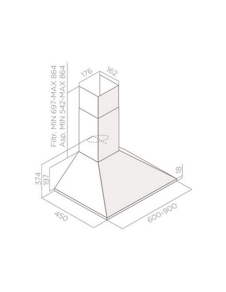 Hota Cupol Elica MISSY LX WH/A/60, Alb