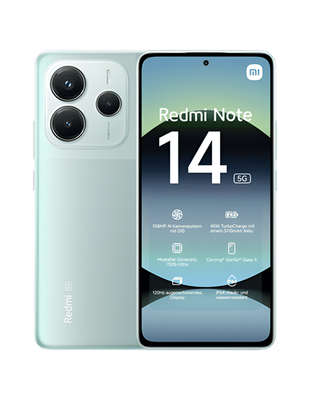 Smartphone Xiaomi Redmi Note 14 5G, 8GB/256GB, Verde Coral