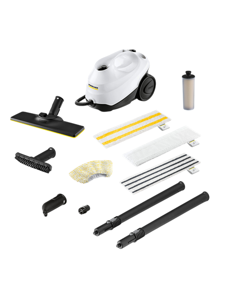 Aparat de curățat cu abur Karcher SC 3 EasyFix Anniversary Edition + Set duze perii rotunde 2.863-264.0, Alb