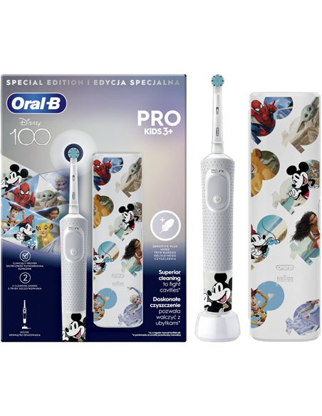 Periuță de dinți electrică Braun Kids Vitality PRO D103 Disney, Alb | Gri