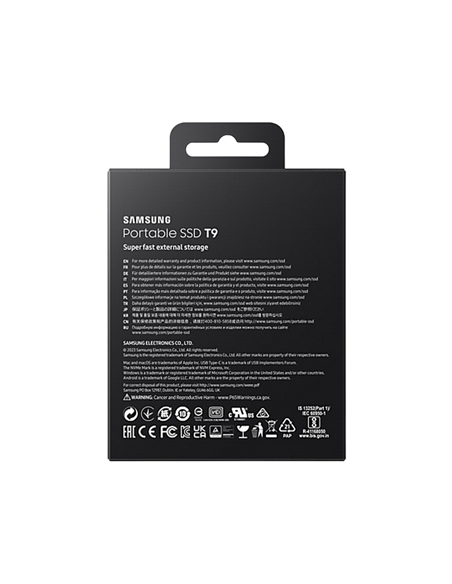 Внешний портативный SSD накопитель Samsung T9, 1 ТБ, Чёрный (MU-PG1T0B/WW)