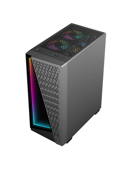 Carcasă PC Gamemax Prism, Midi-Tower, Fără PSU, Negru