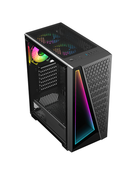 Carcasă PC Gamemax Prism, Midi-Tower, Fără PSU, Negru