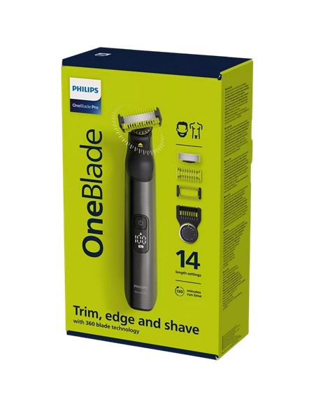 Мужской Триммер Philips OneBlade Pro 360 QP6551/15, Хром Мужской Триммер Philips OneBlade Pro 360 QP6551/15, Хром