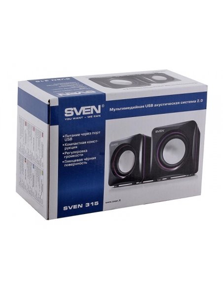 Boxe pentru calculator 2.0 SVEN "315", Negru