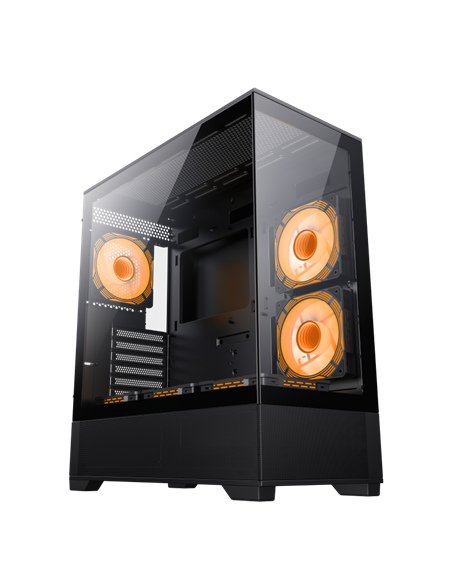 Carcasă PC Gamemax VISTA, Midi-Tower, Fără PSU, Negru