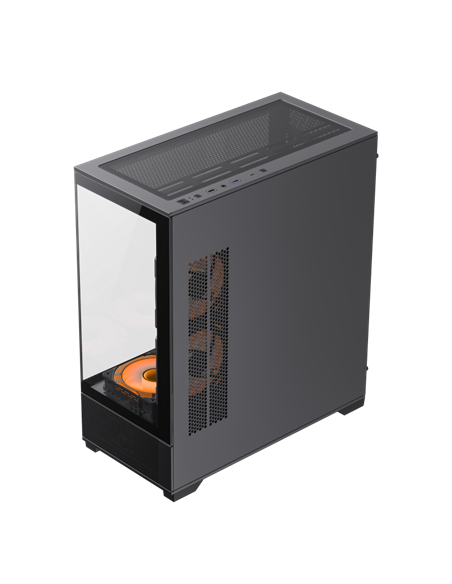 Carcasă PC Gamemax VISTA, Midi-Tower, Fără PSU, Negru