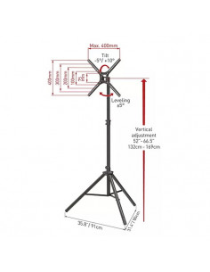 Подставка под телевизор на ножке BARKAN TP310, Чёрный 2