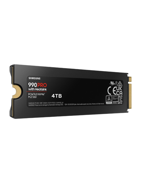 Накопитель SSD Samsung 990 PRO с радиатором, 4000Гб, MZ-V9P4T0GW