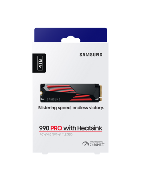 Накопитель SSD Samsung 990 PRO с радиатором, 4000Гб, MZ-V9P4T0GW