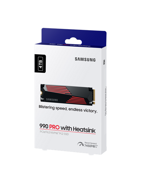Накопитель SSD Samsung 990 PRO с радиатором, 4000Гб, MZ-V9P4T0GW