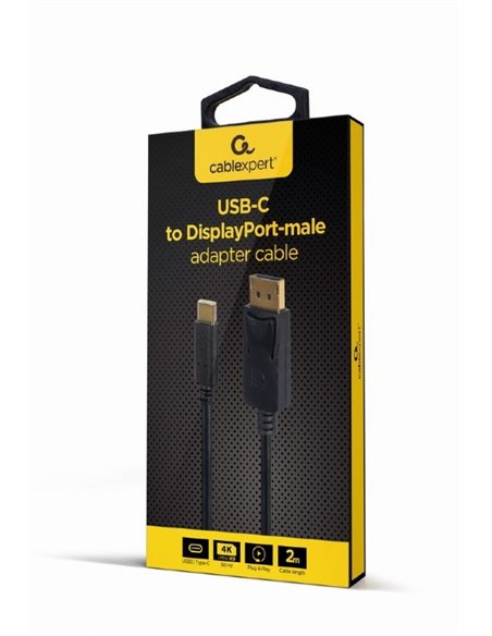 Видеокабель Cablexpert A-CM-DPM-01, USB Type-C (M) - DisplayPort (M), 2 м, Чёрный