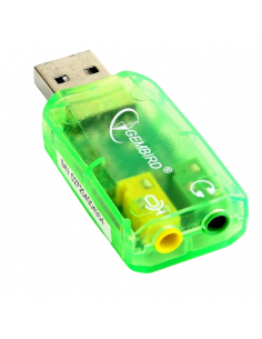 Внешняя звуковая карта Gembird SC-USB-01, Зелёная
