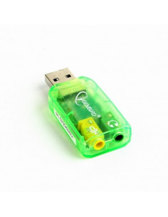 Внешняя звуковая карта Gembird SC-USB-01, Зелёная 2