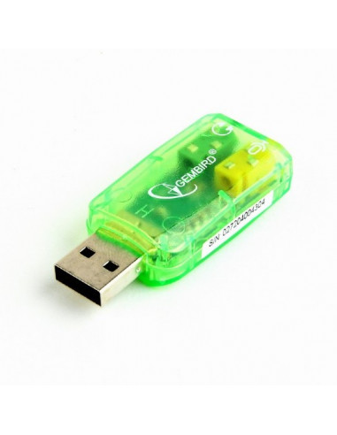 Внешняя звуковая карта Gembird SC-USB-01, Зелёная