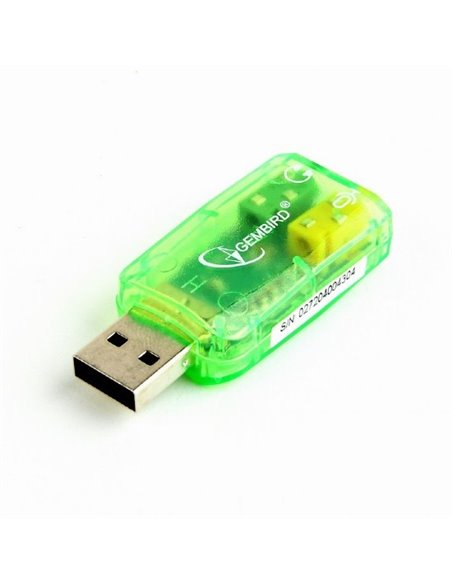 Внешняя звуковая карта Gembird SC-USB-01, Зелёная Внешняя звуковая карта Gembird SC-USB-01, Зелёная