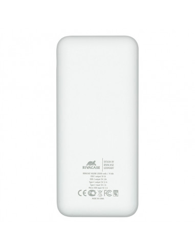 Acumulator extern RivaCase VA2081, 20000mAh, Alb