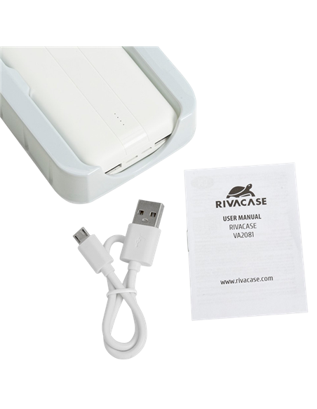 Acumulator extern RivaCase VA2081, 20000mAh, Alb
