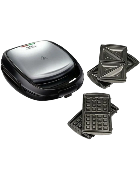Сэндвичница-Мультипекарь Tefal SW341D12, Серебристый | Черный