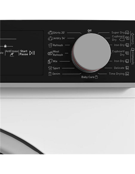 Uscător de rufe Sharp KDNHA8S7GW21EE, 8kg, Alb