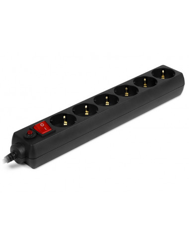 Prelungitor electric SVEN Optima, 6 Prize, 5m, Negru