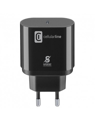 Зарядное устройство Cellularline USB-C Charger 25W, Чёрный