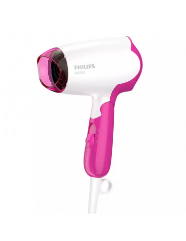 Uscător de păr compact Philips DryCare Essential BHD003/00, 1400 W, Alb | Roz