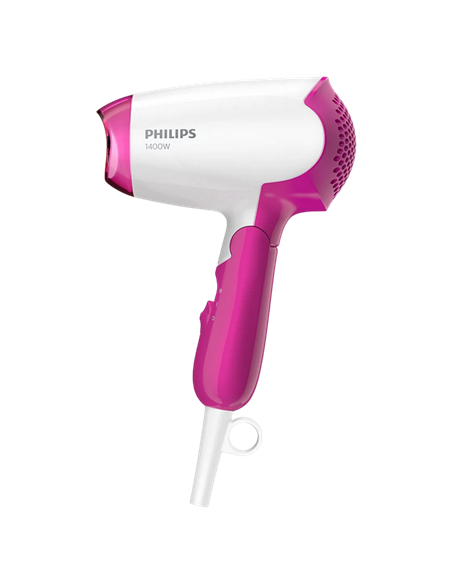 Uscător de păr compact Philips DryCare Essential BHD003/00, 1400 W, Alb | Roz