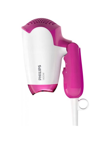 Uscător de păr compact Philips DryCare Essential BHD003/00, 1400 W, Alb | Roz