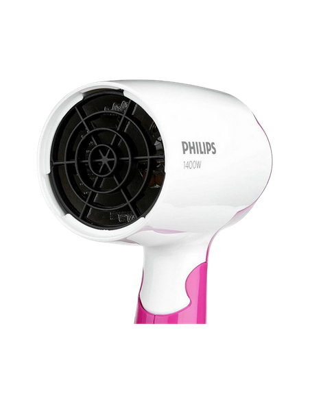 Uscător de păr compact Philips DryCare Essential BHD003/00, 1400 W, Alb | Roz