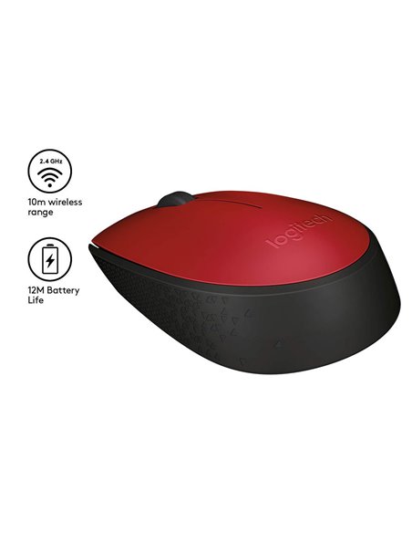 Беcпроводная мышь Logitech M171, Красный