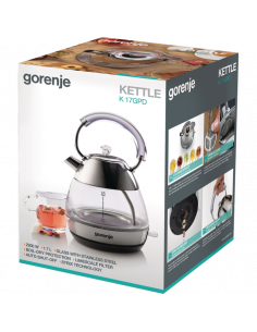 Fierbător electric Gorenje K17GPD, Oțel inoxidabil 2