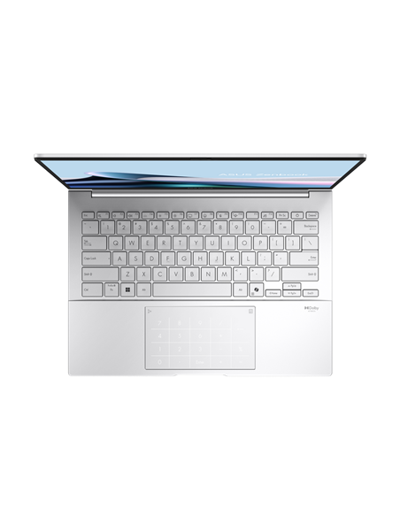 Laptop 14" ASUS Zenbook 14 OLED UX3405CA, Foggy Silver, Intel Core Ultra 9 285H, 16GB/1024GB, Fără SO