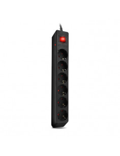 Surge Protector SVEN Optima / 6 Sockets with children protection / 1,8m / Wall mountable / Black